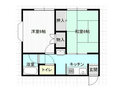 若泉コーポ(2DK/1階)の間取り写真