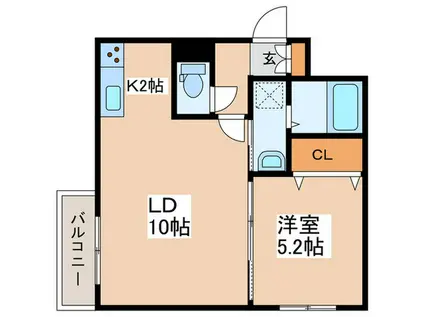 A BOND イースト(1LDK/4階)の間取り写真