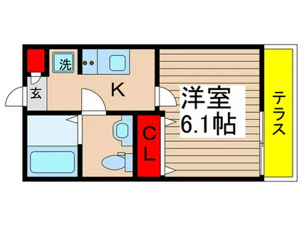 CASA BLU(1K/1階)の間取り写真