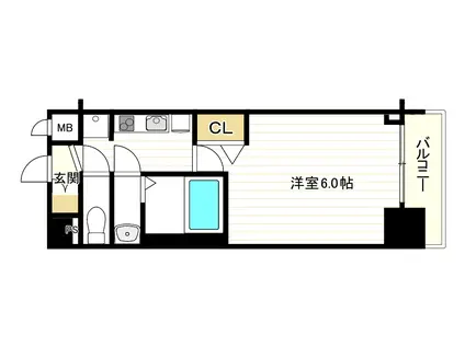 アドバンス大阪フェリーチェ(1K/6階)の間取り写真