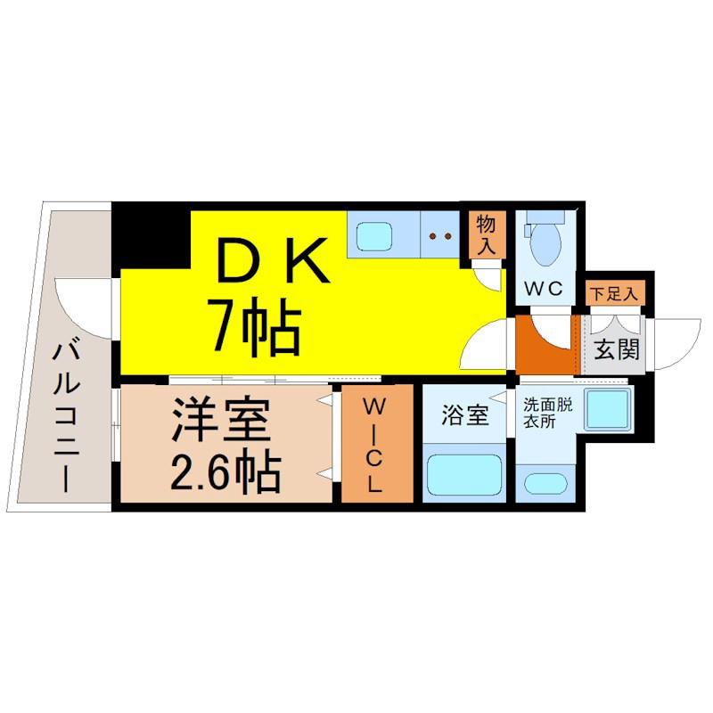 エステムコート名古屋上前津(1DK/7階)の間取り写真