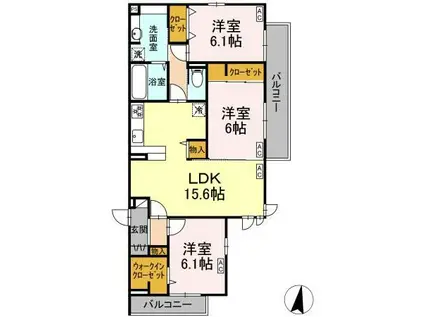 サザンショア東海岸(3LDK/3階)の間取り写真