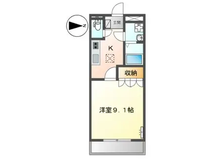 ルミナス・ベル(1K/1階)の間取り写真