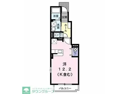 リッチリバー館(ワンルーム/1階)の間取り写真