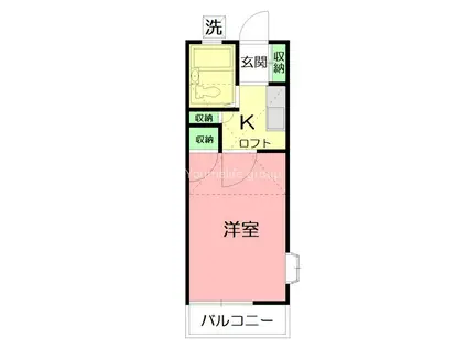 ペール・メールRISAI(1K/1階)の間取り写真