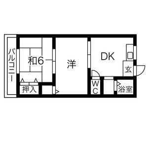 プレアール南住吉(2DK/2階)の間取り写真