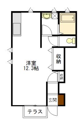 アートマンション(ワンルーム/1階)の間取り写真