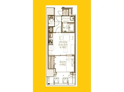 スプランディット新横浜(1DK/9階)の間取り写真