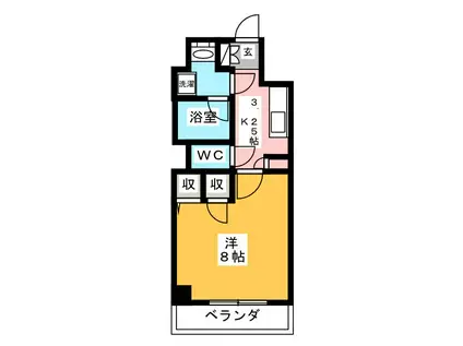 メゾンドアスコット(1K/5階)の間取り写真