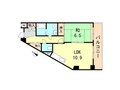 サンリッジ湊川(1LDK/2階)の間取り写真