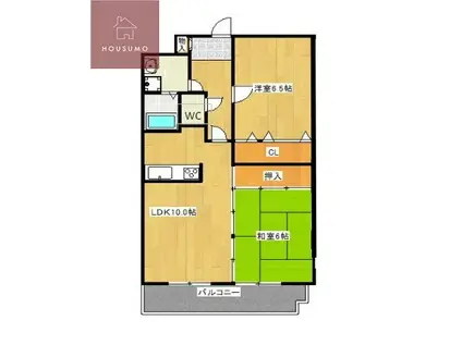 パラッツオ・ディ・ミヤモト(2LDK/2階)の間取り写真