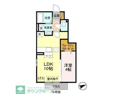 ローズベリー(1LDK/1階)の間取り写真