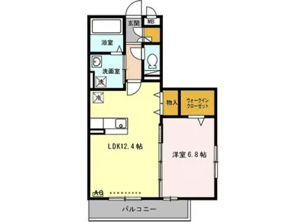 ヴァンベール森小路(1LDK/2階)の間取り写真