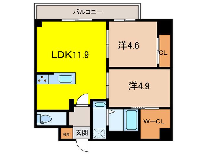 グランカーサ尾久(2LDK/2階)の間取り写真