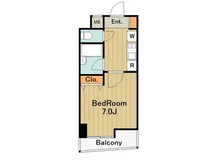 ラ・ロッシェル(1K/4階)の間取り写真