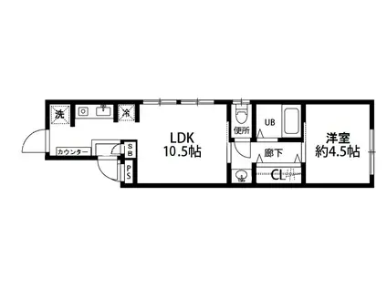 レコラ花小金井(1LDK/1階)の間取り写真