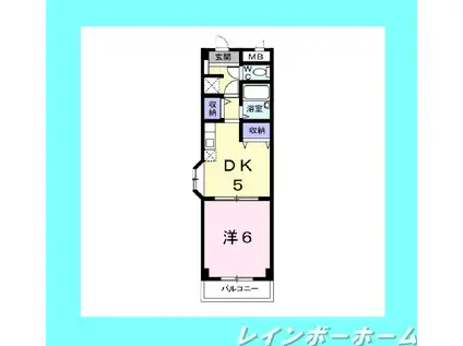 シャンドフルールII(1DK/3階)の間取り写真