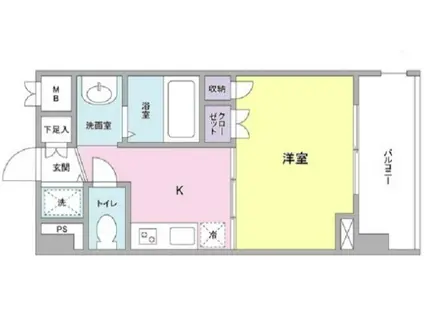 グリーチネ元町(1K/2階)の間取り写真