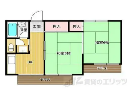 ベルエア国分寺D(2LDK/2階)の間取り写真