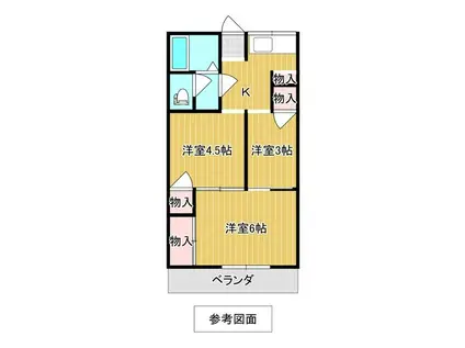 クレッシェンド(3K/1階)の間取り写真