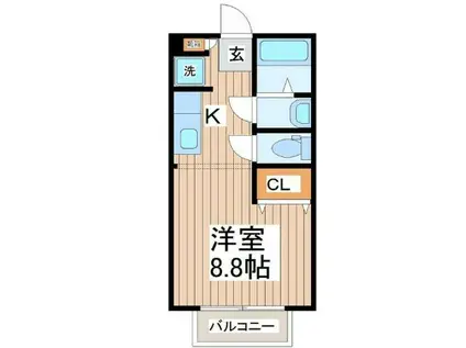 パークレジデンス泉ケ丘(ワンルーム/1階)の間取り写真