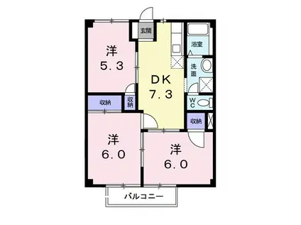 ニューシティ・谷郷(3DK/2階)の間取り写真