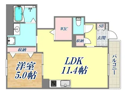 西宮市甲子園町アパート工事(1LDK/1階)の間取り写真