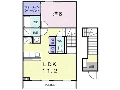 プロムナード本郷(1LDK/2階)の間取り写真