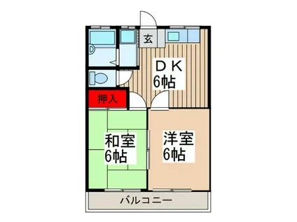 サニーハウス上清戸(2DK/1階)の間取り写真