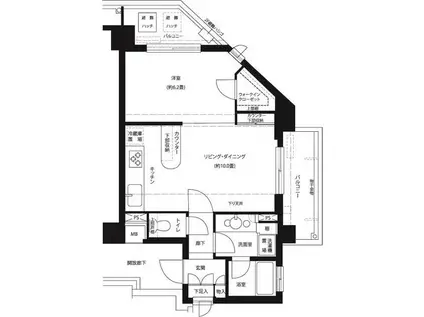 サンクタスデュオ(1LDK/7階)の間取り写真