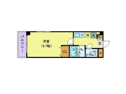 アクシーズV(1K/2階)の間取り写真