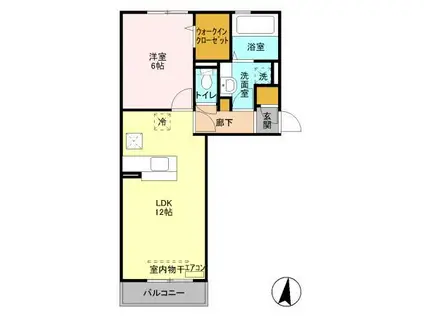 グラン・レーヴ(1LDK/1階)の間取り写真