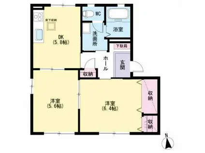 セレクトン E(2K/1階)の間取り写真