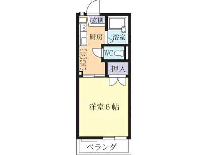 MGハイツII(1K/1階)の間取り写真