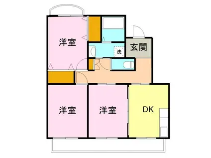 ドミールFUJI A(3DK/1階)の間取り写真