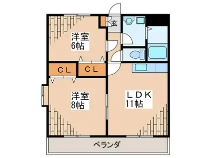 K・グランドソレイユ(2LDK/1階)の間取り写真