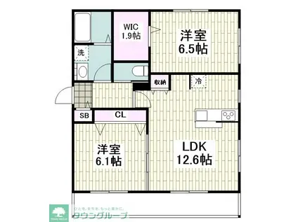 辻堂大平台2丁目メゾン(2LDK/2階)の間取り写真
