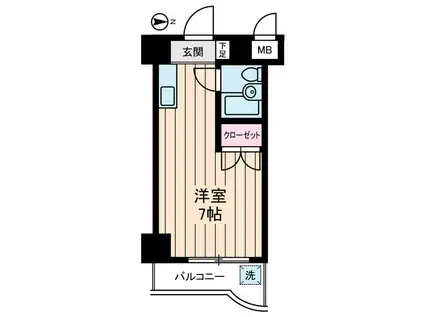 エレガンス綾瀬6(ワンルーム/6階)の間取り写真