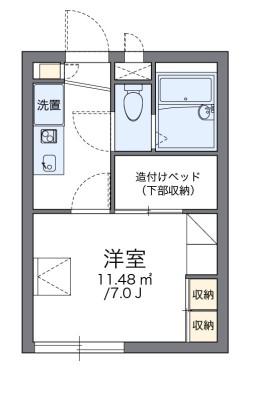 レオパレス桜町(1K/1階)の間取り写真