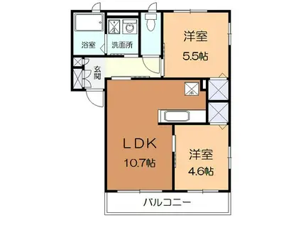 レジデンス・ハラIII(2LDK/1階)の間取り写真