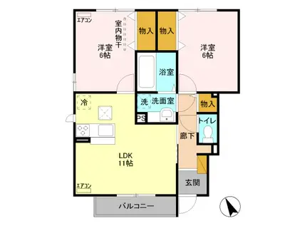 ウル・シャンティ A(2LDK/1階)の間取り写真