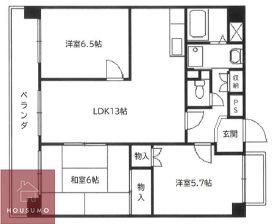 ケントマンション(3LDK/3階)の間取り写真