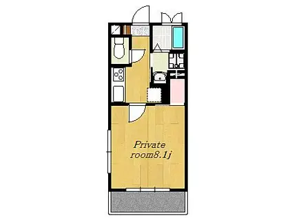 ARK RESIDENCE東谷山(1K/2階)の間取り写真