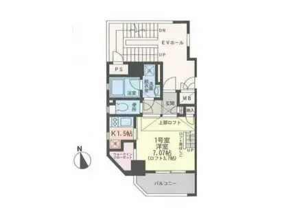 MOONSHINY弐番館(1K/7階)の間取り写真