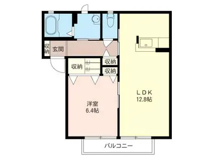 ソレーユ(1LDK/2階)の間取り写真