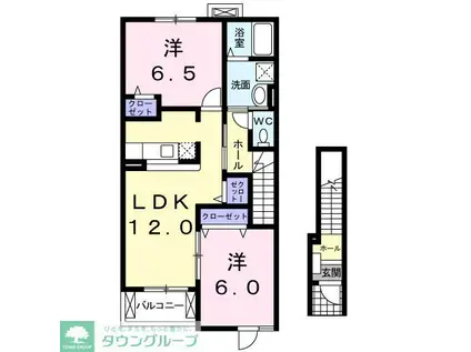 グランメールB(2LDK/2階)の間取り写真