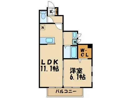 シュエットメゾン(1LDK/1階)の間取り写真