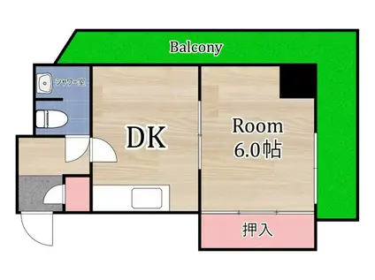 アーバンライフ大宮(1DK/2階)の間取り写真