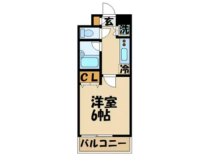 スパシエルクス府中(1K/9階)の間取り写真