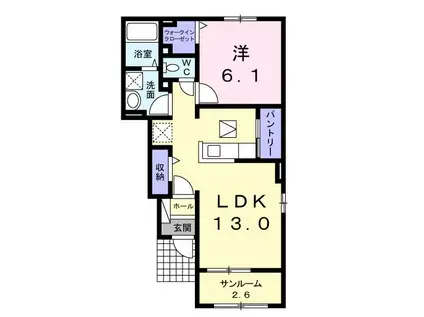 AYA II(1LDK/1階)の間取り写真